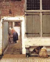 Vermeer. Detalle de la calle pequea