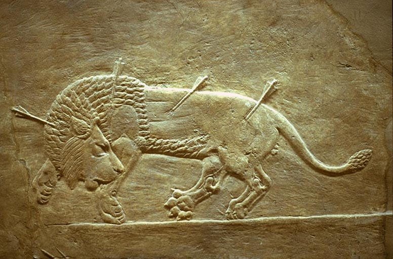 Len herido en la cacera por Assurbanipal