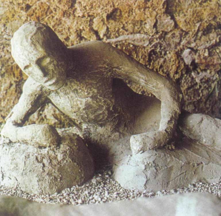 Vaciado de un fallecido en Pompeya